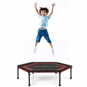 Goplus 50 Hexagonal Fitness Trampoline Exercise Rebounder W/Pad for Kids Adults