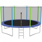 YORIN 1000LBS 12FT 14FT Trampoline for Kids Adults, Outdoor Trampoline with Safety Enclosure Net, Recreational Trampoline with Ladder, Heavy Duty No Gap Design Trampoline Capacity for 5-6 Kids