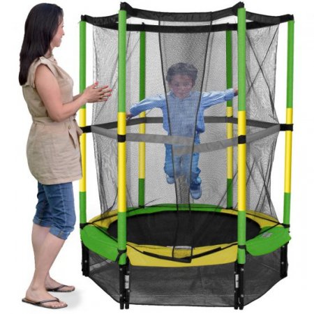 Bounce Pro 55-Inch My First Trampoline, with Safety Enclosure, Green