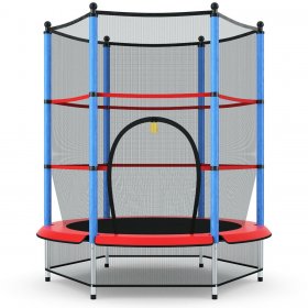 Kids Youth Jumping Round Trampoline Exercise W/ Safety Pad