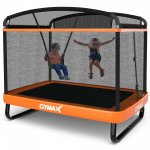 Gymax 6FT Recreational Kids Trampoline W/Swing Safety Enclosure Indoor/Outdoor Orange