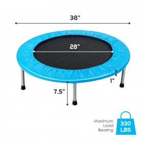 Gymax 38 Fitness Rebounder Folding Mini Trampoline with Safety Pad Blue