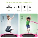 Aukfa Trampoline for Kids- 36 Toddler Trampoline with Handle for Indoor and Outdoor Park- Pink