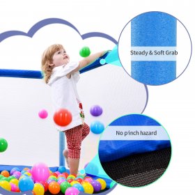 KOFUN 55 Trampoline for Kids, Toddlers Trampoline with Enclosure Net and Balls, Mini Trampoline, Indoor & Outdoor Trampoline, Gifts for Kids, Baby Toddler Trampoline Toys, Blue