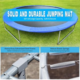 10 FT Trampoline with Safety Enclosure Net for Kids and Adults Fitness Trampoline, Waterproof Jump Mat, Ladder, Spring Cover Pad Exercise Fitness Outdoor Trampoline