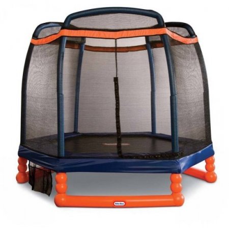 Little Tikes 7-Foot Trampoline, with Enclosure, Blue/Orange