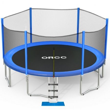 ORCC Trampoline 16 15 14 12 10 8ft Outdoor Trampoline 450 LBS Weight Capacity for Kids Adults, Safe Backyard Trampoline Jumping Mat Rain Cover, Including All Accessories