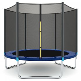 Gymax 8 FT Trampoline Combo Bounce Jump Safety Enclosure Net W/Spring Safety Pad