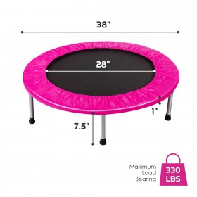 Gymax 38 Fitness Rebounder Folding Mini Trampoline with Safety Pad Pink