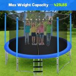 Zupapa 15FT 14FT 12FT 10FT Kids Trampoline 425LBS Weight Capacity with Enclosure net Include All Accessories Outdoor Backyard Trampoline