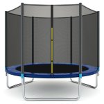 Gymax 8 FT Trampoline Combo Bounce Jump Safety Enclosure Net W/Spring Safety Pad