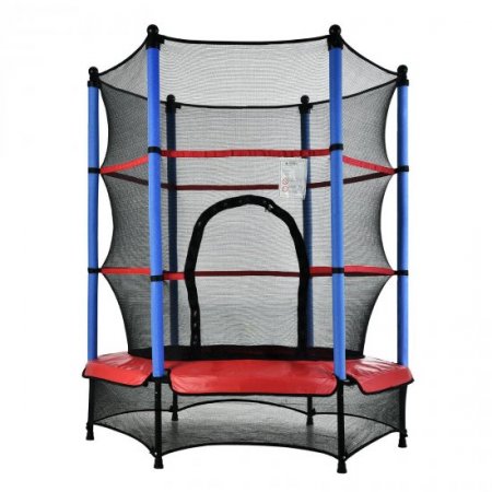 Zimtown 55 Kids Trampoline, with Enclosure Net, Blue/Red