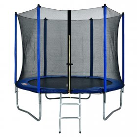 Ktaxon 10 ft Diameter Kids Trampoline, with Enclosure, Safety Net Pad, Blue