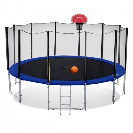 Exacme 16 ft Big Trampoline with Safety Enclosure Net and Basketball Hoop