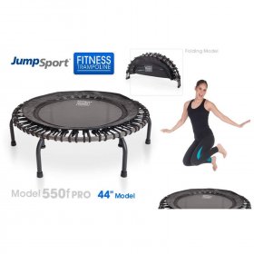 JumpSport 550f PRO Indoor Lightweight 44-Inch Folding Fitness Trampoline, Black