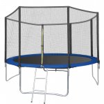 SEGMART 12FT Trampoline, Upgraded Outdoor Round Trampoline with Safety, Enclosure and Ladder, Outdoor Trampoline for Family School Entertainment, Heavy Duty Frame and Coiled Spring