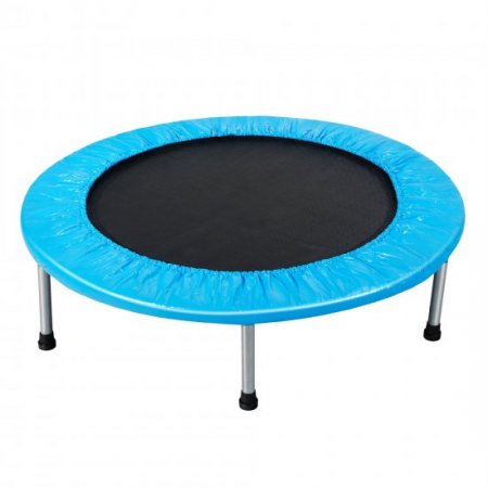 Gymax 38 Fitness Rebounder Folding Mini Trampoline with Safety Pad Blue