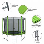 Zimtown 8 ft Kids Round Trampoline Combo, with Surround Enclosure, Green