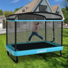 Gymax 6FT Recreational Kids Trampoline W/Swing Safety Enclosure Indoor/Outdoor Blue