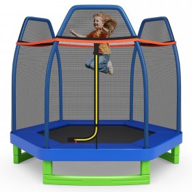 Costway 7FT Kids Trampoline Outdoor Indoor Recreational Bounce Jumper ASTM Approved