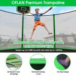 Jump Into Fun Trampoline, 12 14 15 16FT Trampoline for Adults/5-7 Kids, 1200LBS Trampoline with Enclosure, Basketball Hoop, Wind Stakes and Ladder, Outdoor Recreational Trampoline ASTM CPC CPSIA