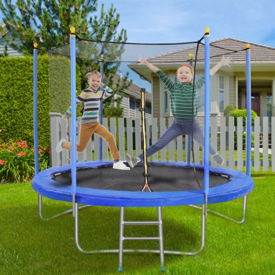 Maxkare 10FT Trampoline with Safety Enclosure for kids & adults, 264 lbs Weight Capacity Outdoor