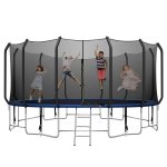 16 FT Trampoline with Safe Enclosure Net, 1000 lbs Capacity for Kids Adults, Outdoor Combo Bounce Fitness Trampoline with Waterproof Jump Mat Ladder for Park Kindergarten Toddler Trampolines