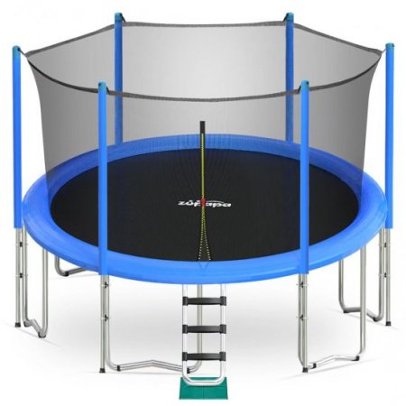 Zupapa 15FT Kids Trampoline 425LBS Weight Capacity with Enclosure net Include All Accessories Outdoor Backyard Trampoline