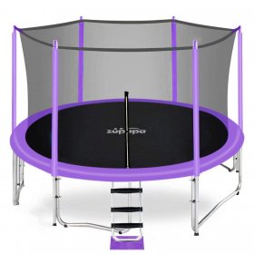 Zupapa 16 15 14 12 10 8FT Kids Trampoline 425LBS Weight Capacity Include All Accessories Outdoor Backyard Trampoline with Enclosure Net
