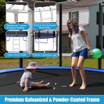 Gymax 8 FT Outdoor Trampoline Bounce Combo W/Safety Closure Net Ladder