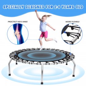 Zupapa Small Trampolines with Basketball Hoop Indoor Mini Trampoline for Toddlers Kids Children Ultra Quiet Age 2-8 54 66''