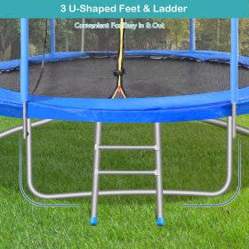 Maxkare 10FT Trampoline with Safety Enclosure for kids & adults, 264 lbs Weight Capacity Outdoor