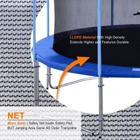 Exacme 10 ft Round Trampoline with Inner Enclosure Net , 6181-C10