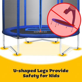 ORCC 55/60 Trampoline for Kids, Mini Trampoline with Safety Net Pad, Outdoor Indoor Small Trampolines for Kids Toddler, Supports up to 220 Pounds
