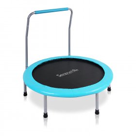 SereneLife 36 Inch Kids Indoor Outdoor Fitness Trampoline w/ Padded Frame Cover
