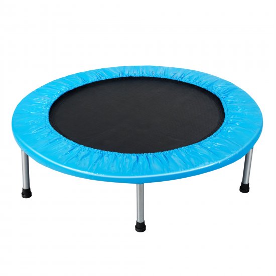 Gymax 38 Fitness Rebounder Folding Mini Trampoline with Safety Pad Blue