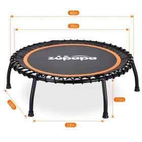 Zupapa 40-Inch rebounder for Adults and Kids, Mini Silent Fitness Trampoline for Indoor Outdoor Garden Workout Cardio Training, Max Load 330 lbs