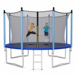Gymax 12FT Jumping Exercise Recreational Bounce Trampoline for Kids W/Safety Enclosure