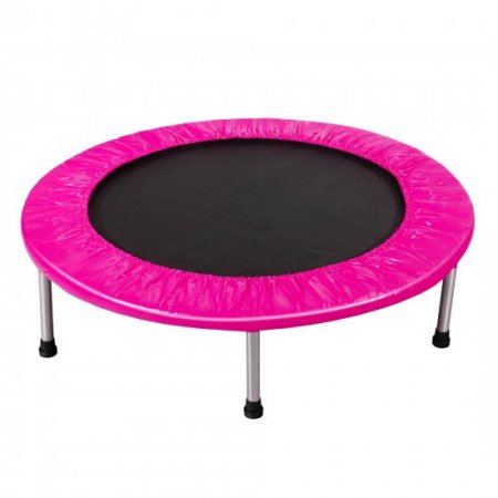 Gymax 38 Fitness Rebounder Folding Mini Trampoline with Safety Pad Pink