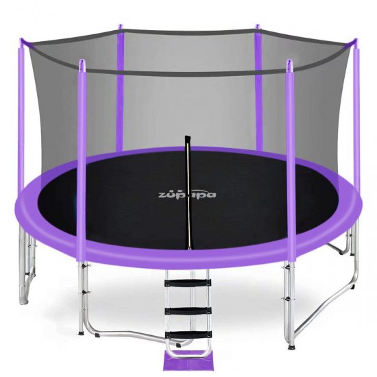 Zupapa 16 15 14 12 10 8FT Kids Trampoline 425LBS Weight Capacity Include All Accessories Outdoor Backyard Trampoline with Enclosure Net