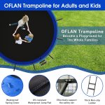 Jump Into Fun Trampoline with Enclosure, 15FT 1500LBS Trampoline for Kids/Adults with Basketball Hoop, Wind Stakes, Ladder, Outdoor Recreational Blue Trampoline Capacity 8-9 Kids, ASTM CPC CPSIA