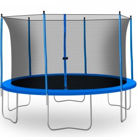 13 FT Outdoor Trampoline for Backyard, Outdoor Trampoline with Safety Enclosure Net, Steel Tube, Circular Trampolines for Adults/Kids, Family Jumping Trampoline, Kids Round Trampoline, Q17173