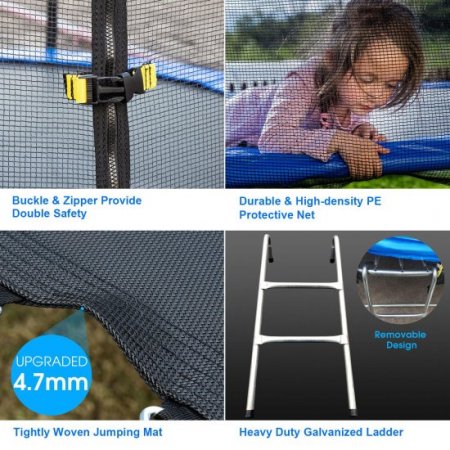 TruJump 48-Inch Mini Trampoline, with Handle Bar, Blue