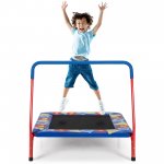 Gymax 36 Kids Square Trampoline Indoor Outdoor Rebounder W/Foam Handrail Alphabet Pad