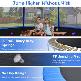 DreamBuck 1400LBS 14FT 12FT Trampoline for 7-8 Kids, Outdoor Trampoline with Enclosure Net, Sprinkler, Light, Basketball Hoop and Ladder, Heavy Duty Recreational Trampoline ASTM Approved