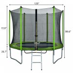 Ktaxon 10 ft Diameter Kids Trampoline, with Enclosure, Safety Net Pad, Green