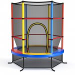 Gymax 55 Recreational Trampoline for Kids Toddler Trampoline w/ Enclosure Net Colorful