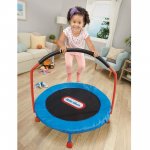 Little Tikes Easy Store 3-Foot Trampoline, with Hand Rail, Blue