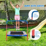 Costway 36 Kids Square Trampoline Indoor Outdoor Rebounder W/Foam Handrail Alphabet Pad