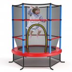 Costway 55 Kids Trampoline Bouncing Jumping Mat Recreational Trampoline W/Enclosure Net